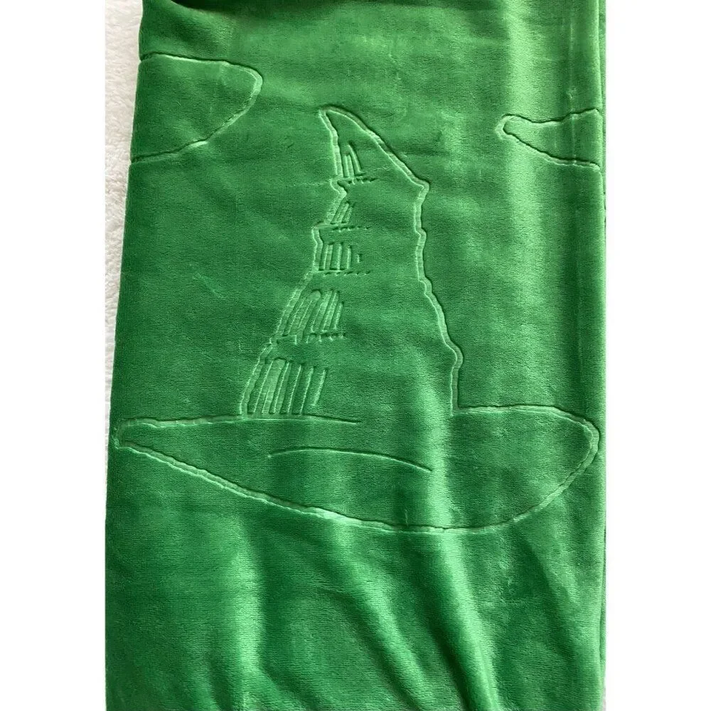 WICKED Elphaba Hats On It Embossed Emerald Green Soft Throw Blanket 50 X 70” NEW